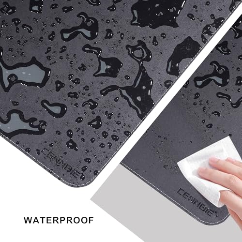 CENNBIE Leather Desk Mat Protector, 35.5" x 16" Office Desk Pad (Black) - color: Black, size: 35.5" x 16"