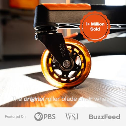 The Office Oasis Original Office Chair Wheels (As Seen On PBS), Orange - color: Orange