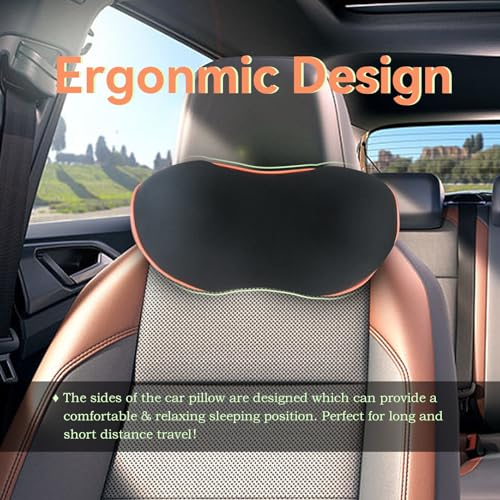 SPRFUFLY Really Comfy Car Headrest Pillow, Soft Car Neck Pillow for Driving - color: Orange