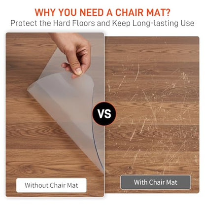 Winado Office Chair Mat, 30 x 48 in Non-Slip Hard Floor Mat for Desk Chair - size: 30" x 48" for Hardfloor