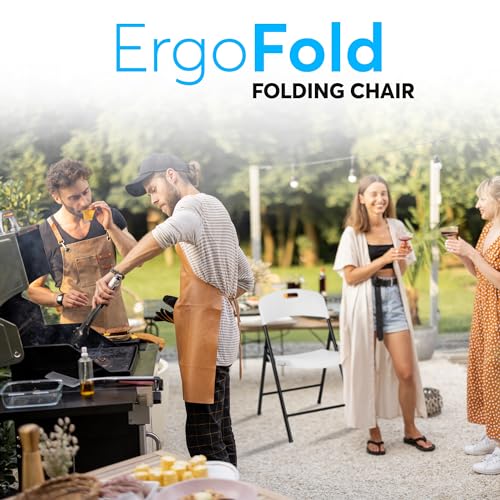 Oline Folding Chair, Indoor Outdoor Plastic Commercial Stackable Foldable Guest Chairs for Events Office Wedding Party Picnic Kitchen Dining, 350lb Capacity (White, 2 Pack) - color: White, size: 2 Pack