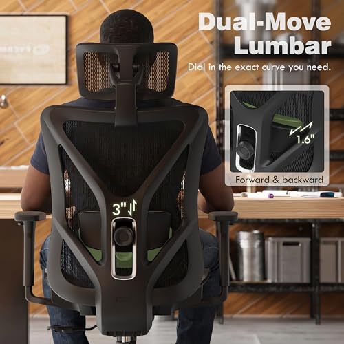 ELABEST Mesh Office Chair,Ergonomic Computer Desk Chair,Sturdy Task Chair- Adjustable Lumbar Support & Armrests,Tilt Function,Comfort Wide Seat,Swivel Home Office Chair (Onyx) - color: Onyx