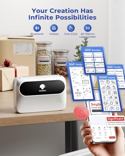 Phomemo Bluetooth Label Printer M421 - Wireless 4x6 Shipping Labels for Small Business, Thermal Printer Compatible with Phone and PC, Portable Barcode Sticker Maker