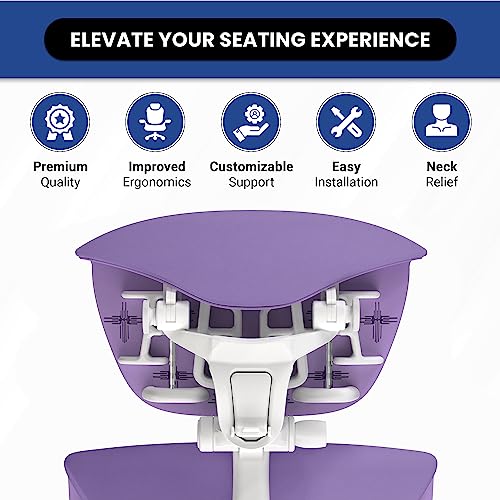 OFFICE LOGIX SHOP Embody Headrest Compatible with Herman Miller Embody Chair (Amethyst Fabric/White Frame) - color: Amethyst Fabric/White Frame
