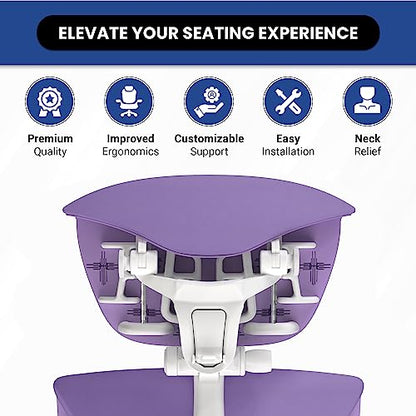 OFFICE LOGIX SHOP Embody Headrest Compatible with Herman Miller Embody Chair (Amethyst Fabric/White Frame) - color: Amethyst Fabric/White Frame