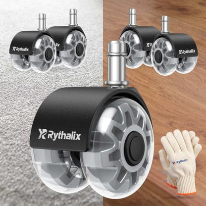 2" Office Chair Wheels Set of 5 - Desk Chair Caster Wheels - size: 2 Inch