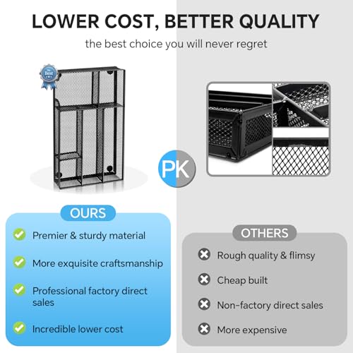Desk Drawer Organizer, Office Drawer Divider Organizer Tray with 6 Compartments, Metal Mesh Desktop Organization and Accessories for Stationery Makeup Kitchen Toolroom School ＆ Office - size: Small