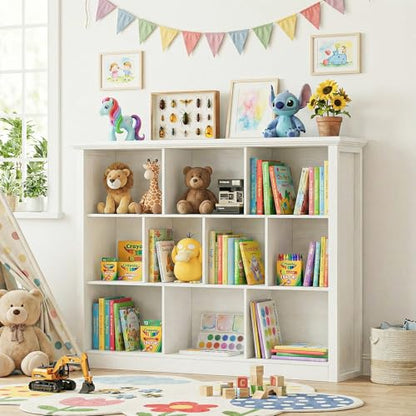 Unikito Cube Storage Shelf, Open Cube Bookshelf with Base, Warm White - color: Warm White, size: 10 Cube (50"W x 38.7"H)