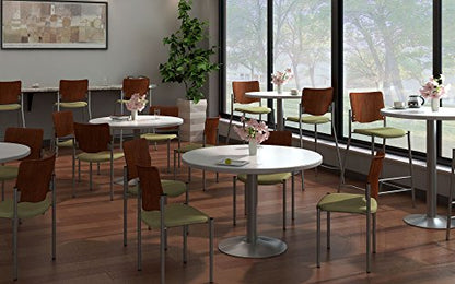 Evolve Series Guest Chair, Armless with Wood Back, Black fabric, Chocolate Back - color: Black Fabric, style: Chocolate Back