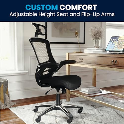 Flash Furniture Mesh Swivel Adjustable Office Chair, Black