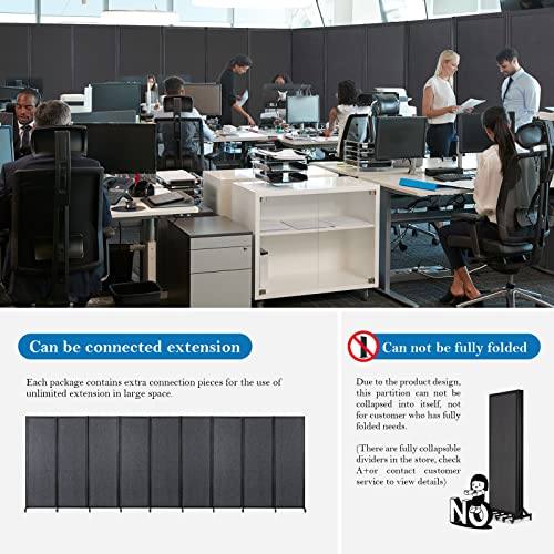 Room Partition,6'4"W x 6'7"H,3 Panel,Grey - color: Grey, size: 75.6"(L)*78.7"(H)