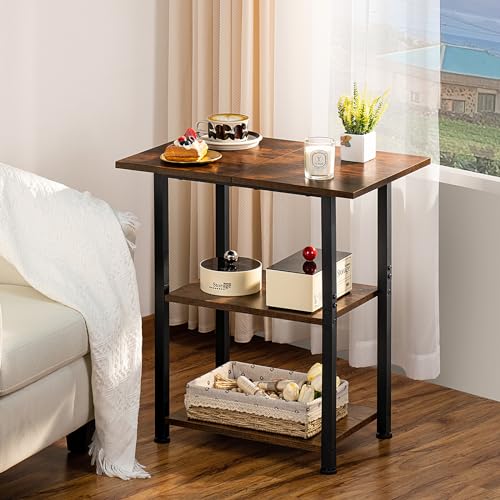 Lerliuo 3-Tier Printer Stand, Industrial Rolling Printer Table with Storage - color: Brown, size: 3-Tier