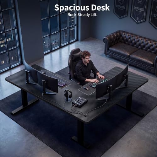 WALKINGDESK 63x55 Inches Reversible L Shaped Standing Desk, Height Adjustable With Cup Holder, Electric Corner Computer Workstation, Sit Stand up Home Office, Ergonomic Gaming, Black - color: Black, size: 63" with Cup Holder