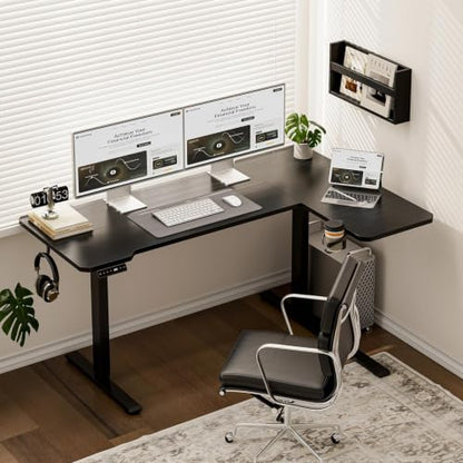 Acrolix L Shaped Electric Standing Desk, 43x31.5 Inch Reversible, Black - color: Black, size: 43