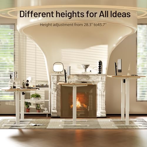 Monomi Electric Standing Desk 55”x24”, Height Adjustable Desk with Wheels - color: Natural, size: 55