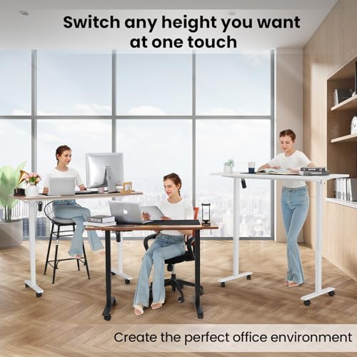 farexon 55x24In Electric Adjustable Standing Desk with Mouse Pad, Brown - color: Brown, size: 55 x 24''
