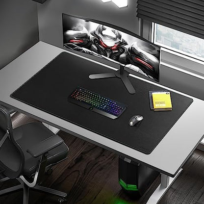 CENNBIE Leather Desk Mat Large, 43.6" x 23.6" Extended Mouse Pad (Black) - color: Black, size: 23.6" x 43.6"