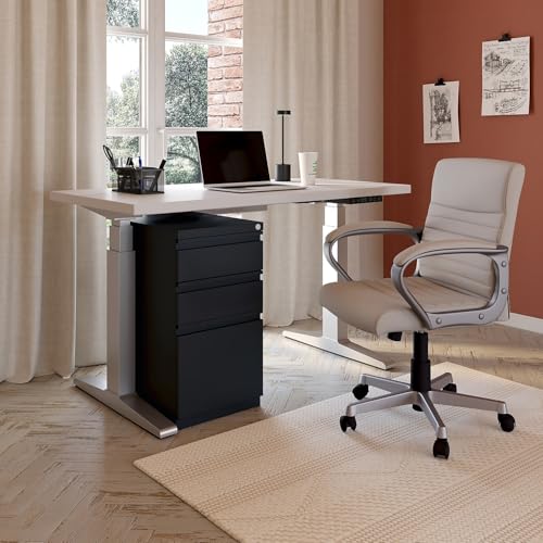 Staples 3-Drawer Vertical File Cabinet, Letter Size Documents, Lockable, 19.88" D x 15" W x 27.75" H, Black - color: Black, size: 1 Pack, style: 20'' Depth
