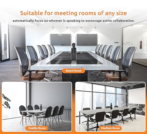 TOUCAN 360-Degree Video Conference Camera, 1080p HD Webcam with 4 Noise Reduction Mics, Speaker, AI Tracking, Works with Zoom, Google Voice, Microsoft Teams and More, for PC/Mac/Tablet - style: SC360+Webcam w/microphones