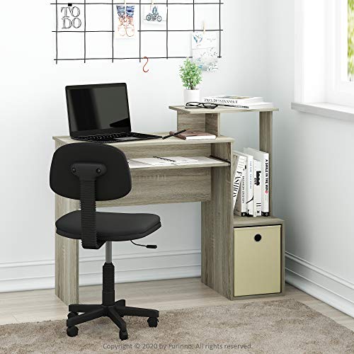 Furinno Econ Multipurpose Home Office Computer Writing Desk, Sonoma Oak/Ivory - color: Sonoma Oak/Ivory, size: 30"Wide Tabletop