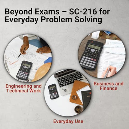 SC-216 Non-Graphing Scientific Calculator, Middle/High School, Fraction Key | Non Programmable - style: Single Pack