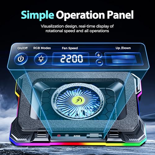 AICHESON Gaming Laptop Cooling Pad with Powerful Cooler Fans