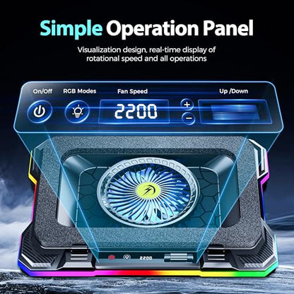 AICHESON Gaming Laptop Cooling Pad with Powerful Cooler Fans