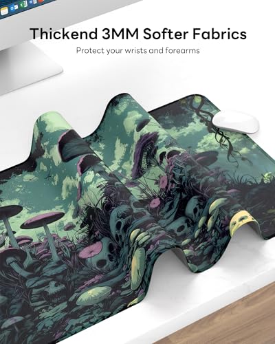 Mouse Pad 31.5x15.7in Large Desk Mat Non-Slip for Office - color: Gloomy Cemetery, size: 31.5" x 15.7"