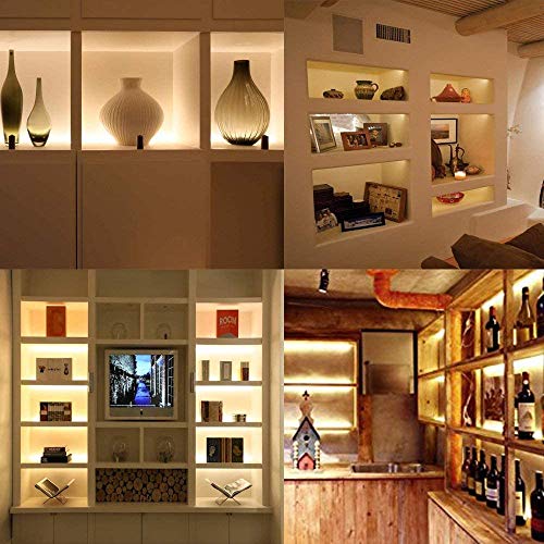Premium LED Light Strips Kit: 6 x 12 Linkable Bars + Rocker Switch for Warm White Ambient Lighting in Cabinets, Closets, Shelf, Display Case, Showcase Lighting, 3000K Warm White | Ultra Slim Shelf Lighting for Kitchen Cupboard Showcase Display Case Counte