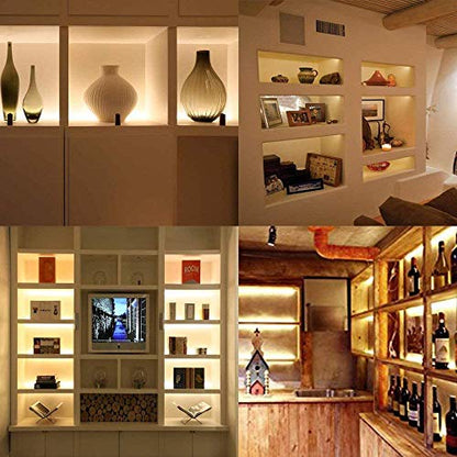 Premium LED Light Strips Kit: 6 x 12 Linkable Bars + Rocker Switch for Warm White Ambient Lighting in Cabinets, Closets, Shelf, Display Case, Showcase Lighting, 3000K Warm White | Ultra Slim Shelf Lighting for Kitchen Cupboard Showcase Display Case Counte