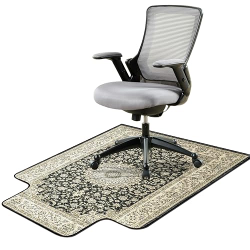 36" X 48" Office Chair Mat for Hardwood and Tile Floors, Under Desk Chair Mat for Carpet Protector Rolling Computer Chairs, Machine Washable Non-Slip Area Rug, Black - color: Black, size: 36" X 48"
