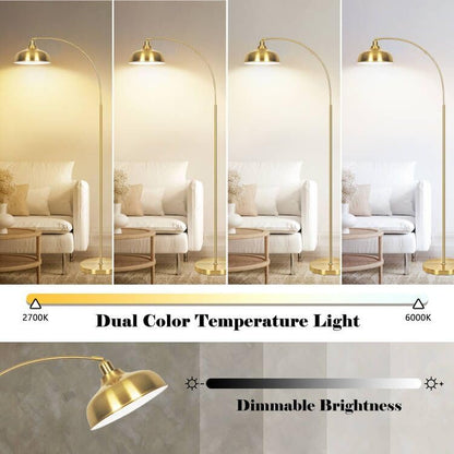 Gold Floor Lamps for Living Room- Arc Floor Lamps over Coach Lamp 70” - color: Gold