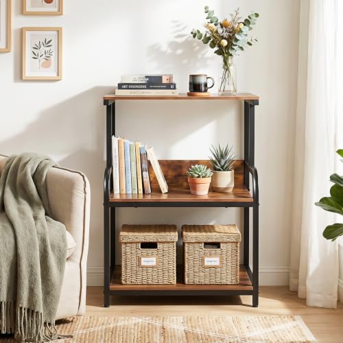 GIANTEX 21.5"x16"x32" Rolling Printer Stand with Adjustable Storage Shelf - color: Rustic Brown, size: 21.5"x16"x32"