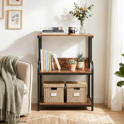 GIANTEX 21.5"x16"x32" Rolling Printer Stand with Adjustable Storage Shelf - color: Rustic Brown, size: 21.5"x16"x32"