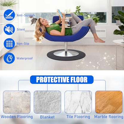 Double-Sided Non-Slip Recliner Pad for Hardwood Floors, Round