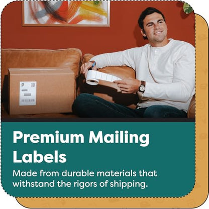 Aegis Adhesives - 2" X 130 ft Direct Thermal Continuous Feed Labels (12 Rolls) - Cut-to-Length Scale Labels for Weigh-Price Printing - Compatible with Direct Thermal Printing Scales - size: 2" X 130'