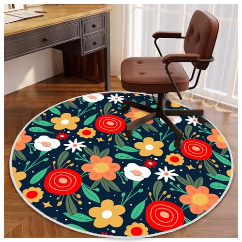 4ft/48in Home Office Chair Mat for Hardwood Floor, Anti-Slip Desk Chair Mats, Computer Gaming Chair Mat for Rolling, Low Pile Carpet Floor Chair Mats(Colorful-2) - color: Colorful-2