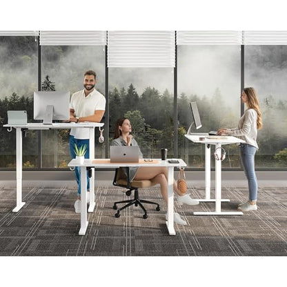 55 x 24 Inch Electric Standing Desk, 3 Memory Presets, White - color: White, size: 55*24