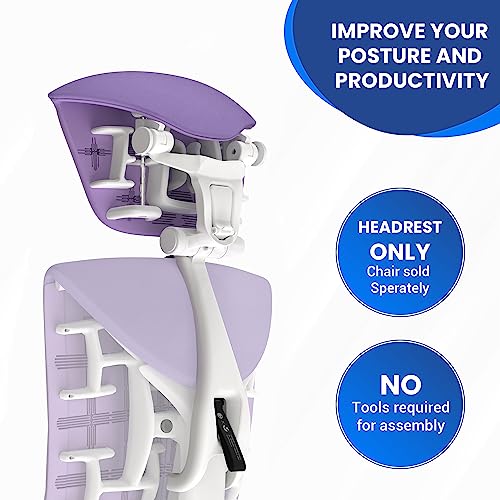 OFFICE LOGIX SHOP Embody Headrest Compatible with Herman Miller Embody Chair (Amethyst Fabric/White Frame) - color: Amethyst Fabric/White Frame