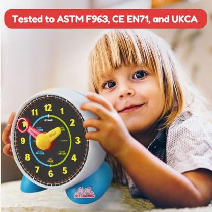 BEST LEARNING Learning Clock - Talking Time Teaching Toy for Kids | Educational Quiz Game, Interactive Lights and Sounds, Musical Night Light, Birthday Gift for 3 to 6 Year Old Boys and Girls
