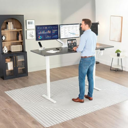 VIVO Black 83 x 30 in Standing Desk, DESK-KIT-2EW84B - color: Black Top / White Frame, size: 83 x 30 inch