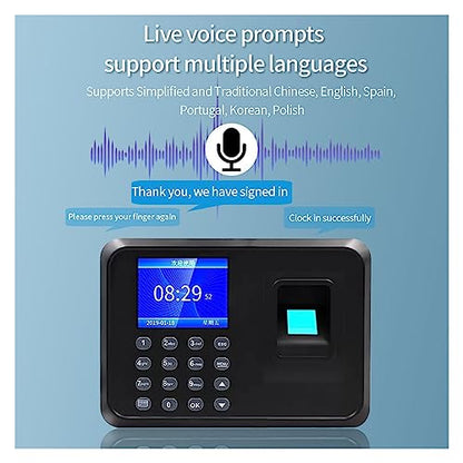 Fingerprint Attendance System Biometric Clock in Machine Employee Keypad Electric Time Clock Recorder USB Data Management Device