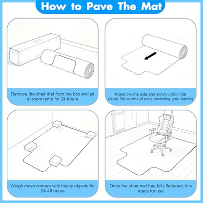 Office Chair Mat for Carpet - 36x48 Inch Heavy-Duty Protection for Low Pile Plastic Computer Desk Floor Protectors for Chairs - size: 36"x48" Convex
