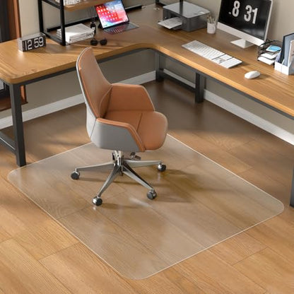 53" X 45" Office Chair Mat for Hardwood Floor, PVC Clear Desk Chair Mat for Hard Floors - Can't be Used on Carpet - size: 45" x 53" for Hard Floor
