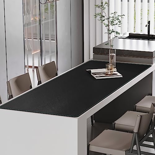 CENNBIE Leather Desk Pad Large, 71" x 27.5" Desk Mat Protector (Black) - color: Black, size: 25.7" x 71"
