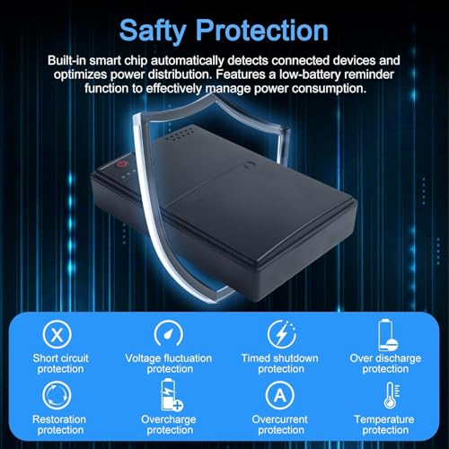 1018L Multi-Voltage DC UPS Backup Power Supply 5V 9V 12V Uninterruptible Power System for Router Phone Security Camera(1018L)