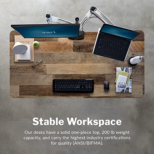 Vari Classic Electric Standing Desk – 60x30 – Reclaimed Wood/Slate - color: Reclaimed Wood / Slate Legs, size: 60 in x 30 in