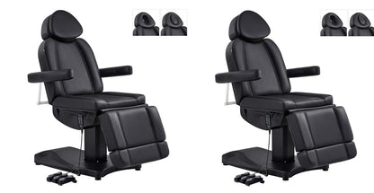Dir Full Electrical Medical Aesthetic Chair Facial Beauty Bed Podiatry Doctors Office Chair with 3 Motors Ink - color: Black-2pack