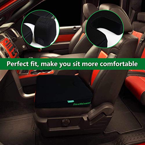 Wedge Seat Cushion Orthopedic Coccyx Tailbone Pain Relief Cushion, Memory Foam Ergonomic Wedge Pillow for Office Chair, Driving, Wheelchair, Gaming Non-Slip Bottom with Portable Handle - size: 16x13.7