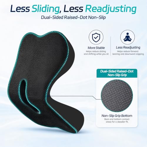 Seat Cushion & Back Support for Tailbone and Lower Back Relief - color: Dark Gray